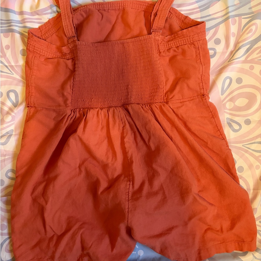 Orange Cotton Romper Shorts - Picture 2 of 2